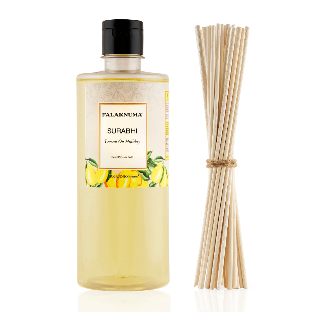 Surabhi Lemon on Holiday Refill Pack (with 30 Reed Sticks) 500ml