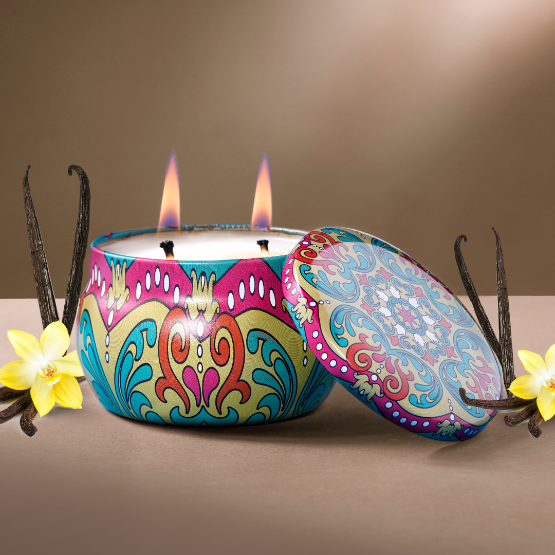 Soothing Vanilla Aroma Candle Tin Pack 120g - Main Image