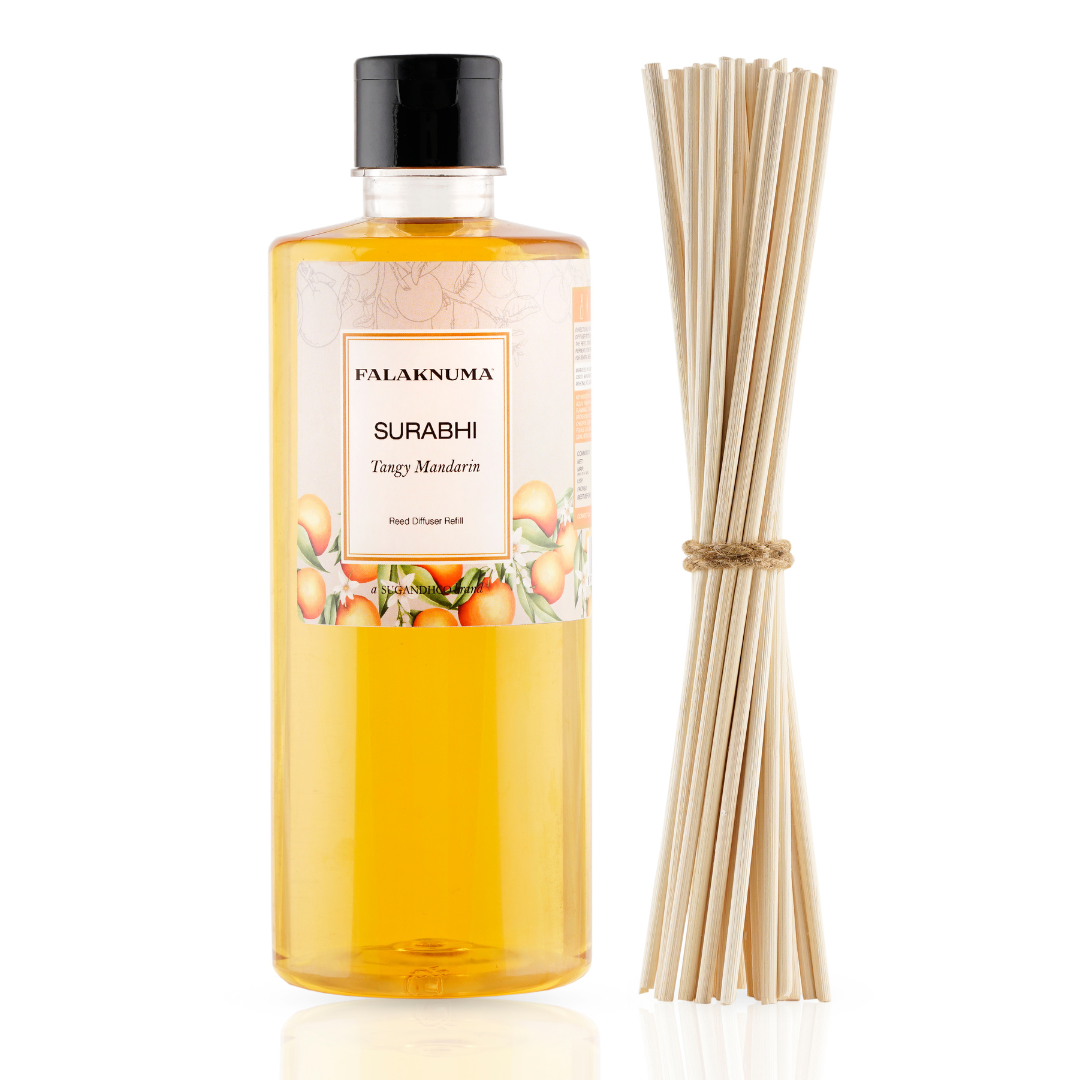 Surabhi Tangy Mandarin Refill Pack (with 30 Reed Sticks) - 500ml