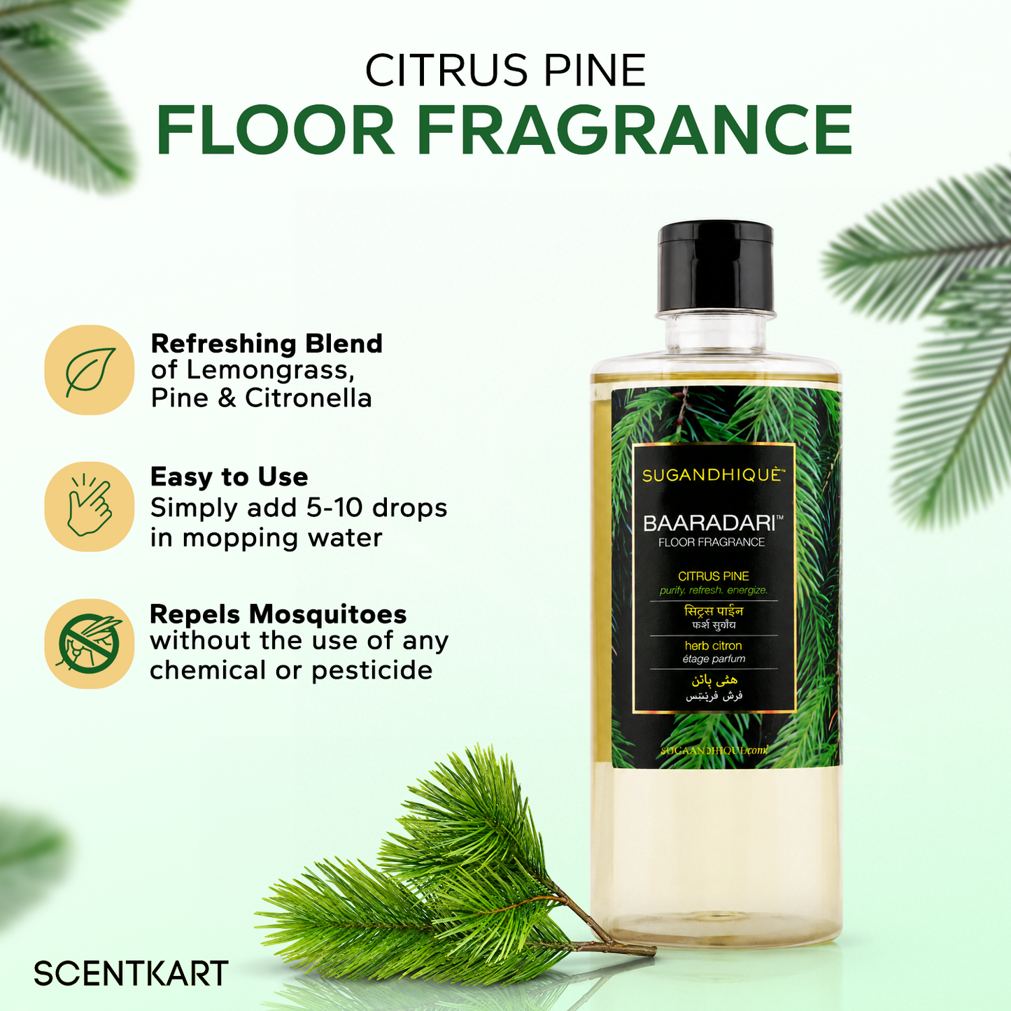 Baaradari Citrus Pine Floor Fragrance 500ml