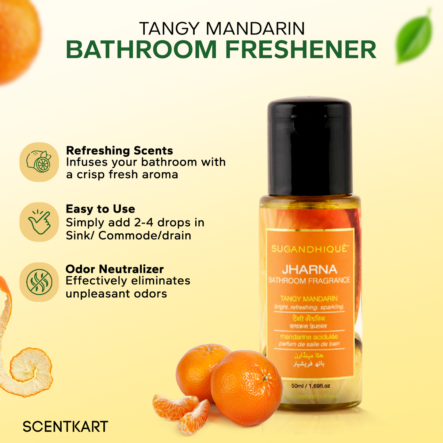 Jharna Tangy Mandarin - Bathroom Freshener 50ml
