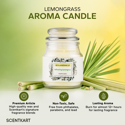 Refreshing Lemongrass Aroma Candle 90g