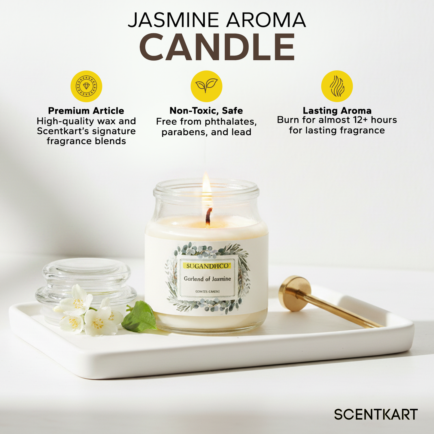 Garland of Jasmine Aroma Candle 90g