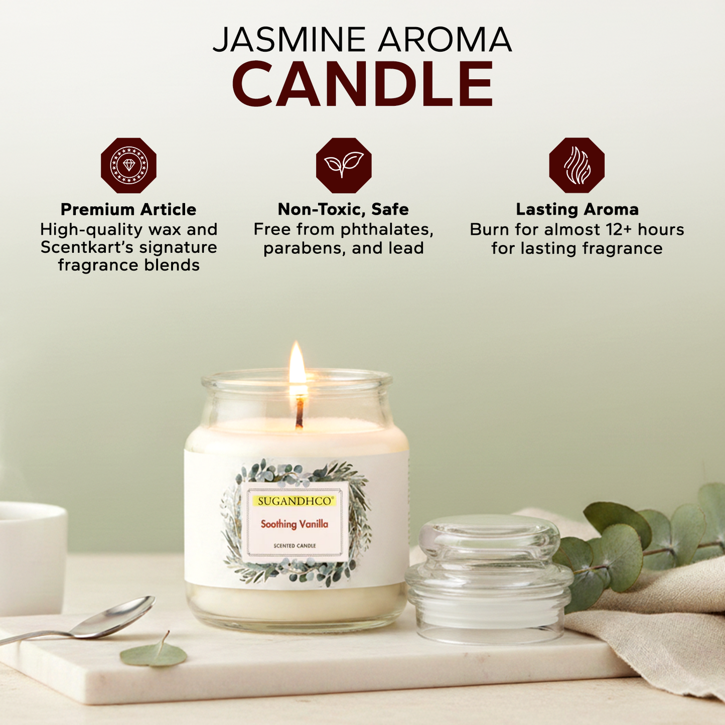 Soothing Vanilla Aroma Candle 90g