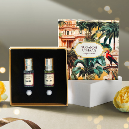 Sugandh Uphaar 2x3ml Miniature Attar - Gift Box 6ml (Set of 10 boxes)