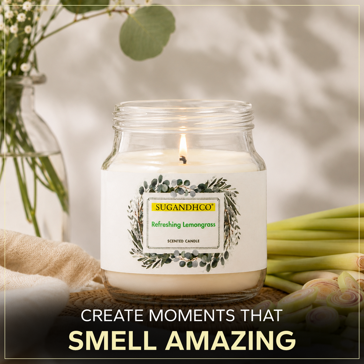 Refreshing Lemongrass Aroma Candle 90g