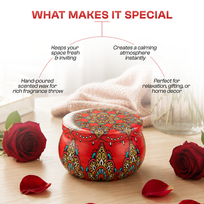 Desi Gulab Aroma Candle Tin Pack 120g