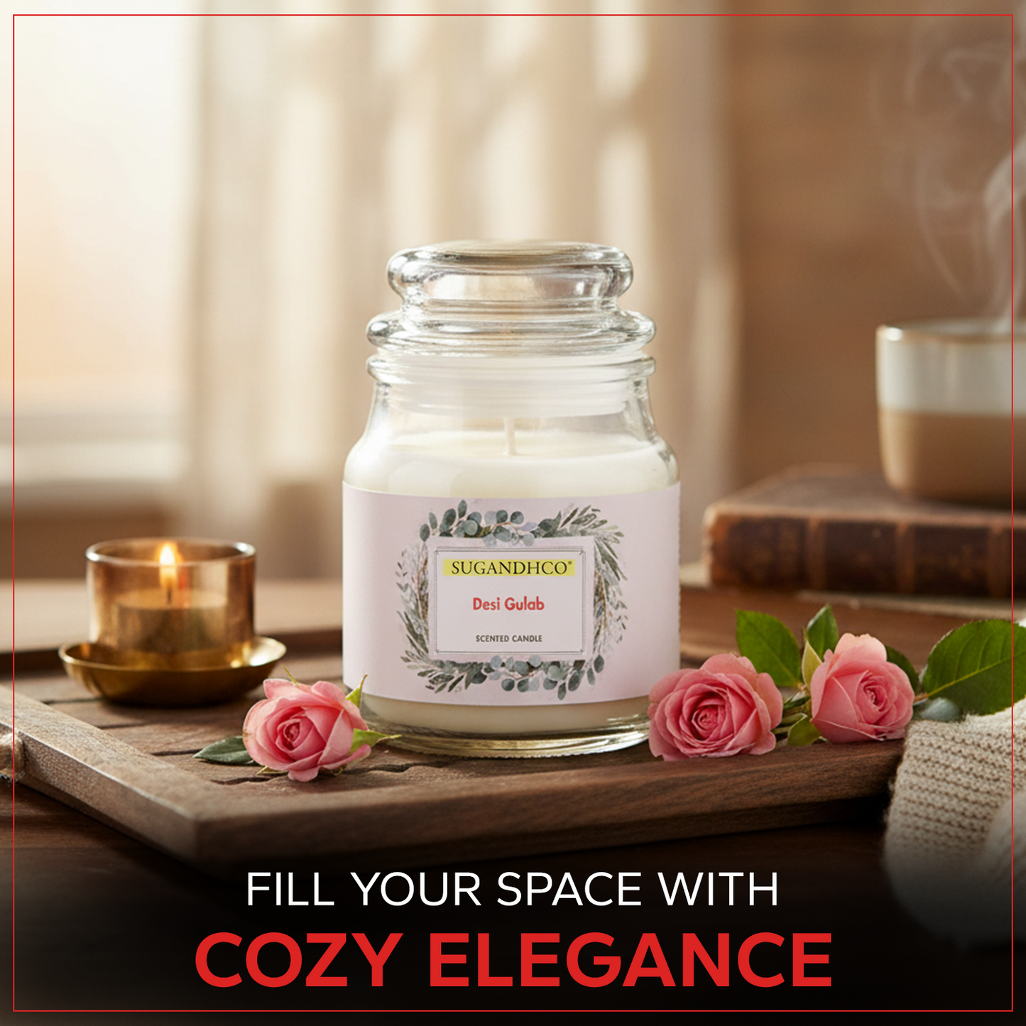 Desi Gulab Aroma Candle 90g