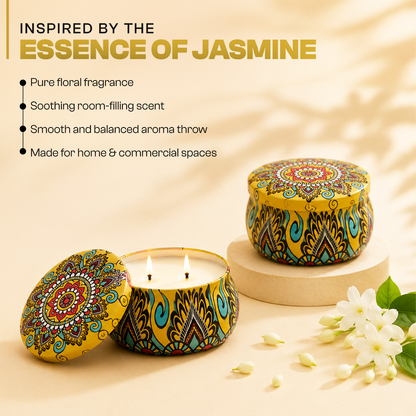 Garland of Jasmine Aroma Candle Tin Pack 120g