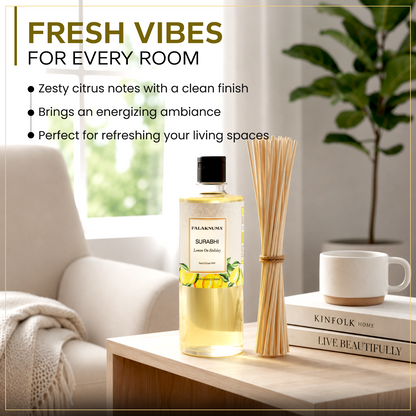 Surabhi Lemon on Holiday Refill Pack (with 30 Reed Sticks) 500ml