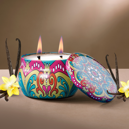 Soothing Vanilla Aroma Candle Tin Pack 120g