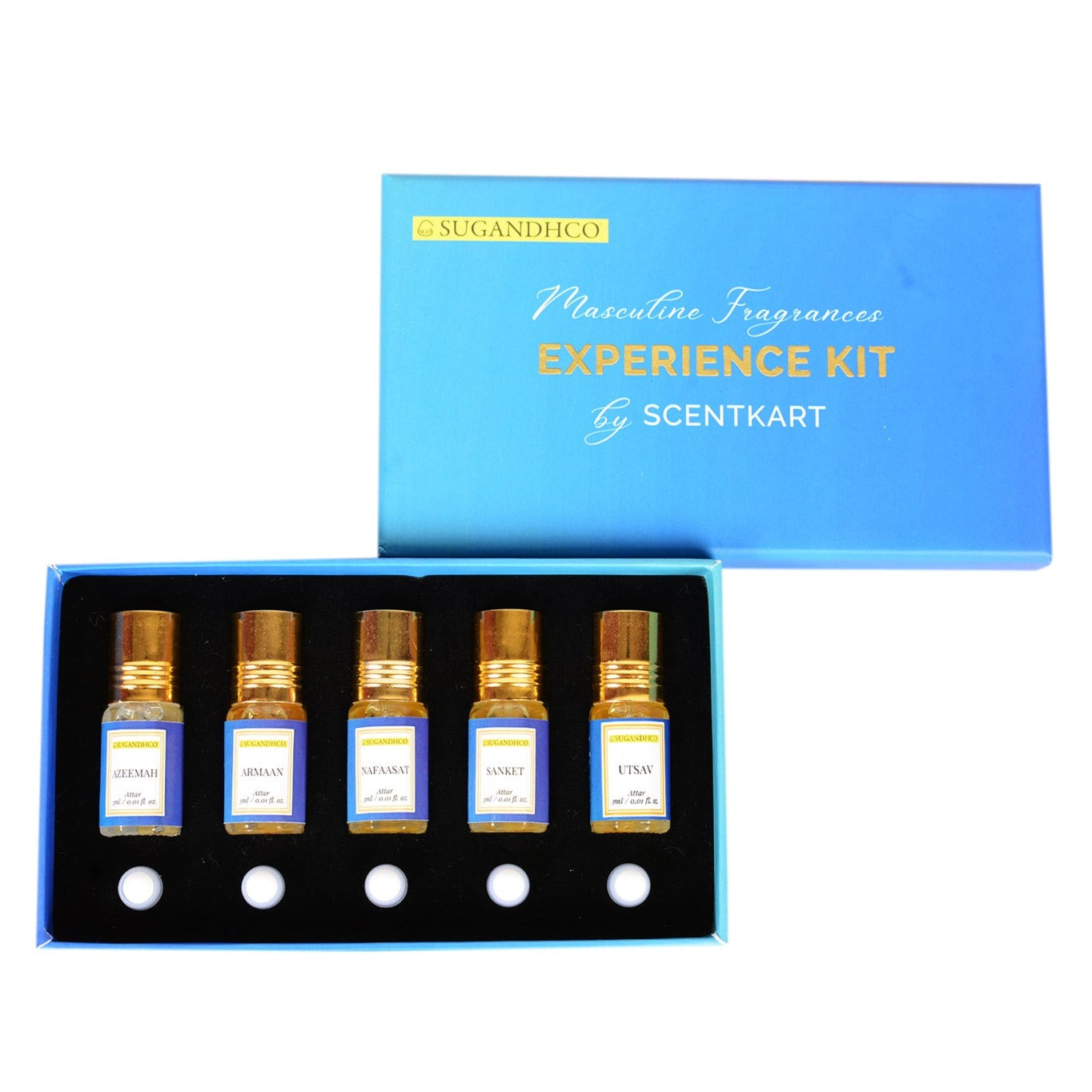 Masculine Attars Experience Kit (5x3ml Attar Miniatures) 15ml